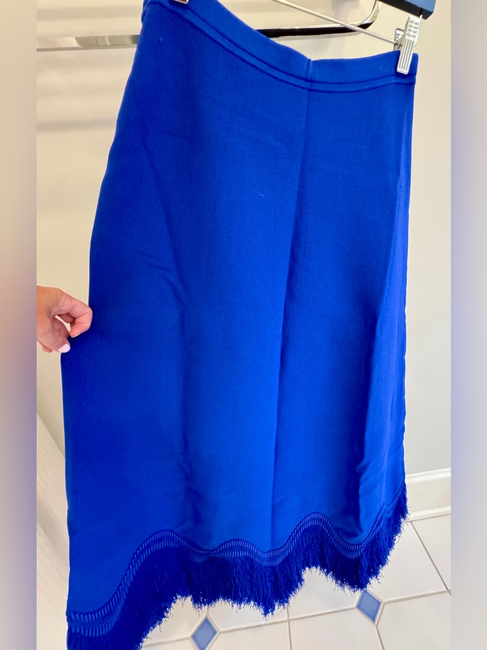 NWT - S - Ulla Johnson Paulina Blue Fringe Women's Skirt